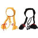 Cat Headwear Handmade Braid Hat Cat Wig Hat Cat Hair Accessory Pet Decoration - Yellow