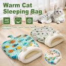 Semi Enclosed Warm Cat Sleeping Bag Comfortable Soft Fleece Pet Bed Easy Clean - Avocado