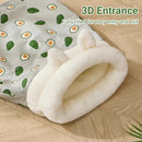 Semi Enclosed Warm Cat Sleeping Bag Comfortable Soft Fleece Pet Bed Easy Clean - Avocado