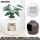 Plastic Pet Kennel Small Dog Cat Litter Box Teddy Villa Easy Clean Hair Guard - Brown