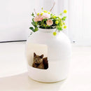 Plastic Pet Kennel Small Dog Cat Litter Box Teddy Villa Easy Clean Hair Guard - Brown