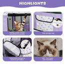 Foldable Cat Dog Kennel Pet Delivery Cage Portable Pet Fence Tent - Cyan-L