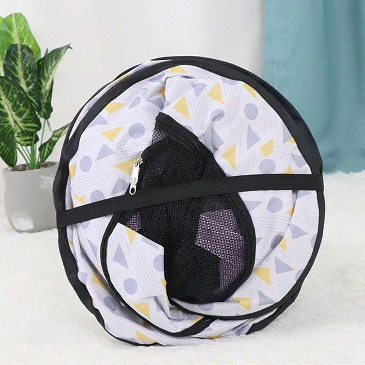 Foldable Cat Dog Kennel Pet Delivery Cage Portable Pet Fence Tent - Cyan-M