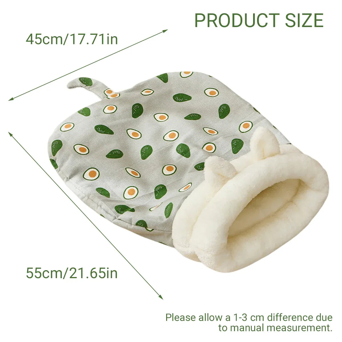 Semi Enclosed Warm Cat Sleeping Bag Comfortable Soft Fleece Pet Bed Easy Clean - Fish