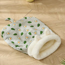 Semi Enclosed Warm Cat Sleeping Bag Comfortable Soft Fleece Pet Bed Easy Clean - Fish