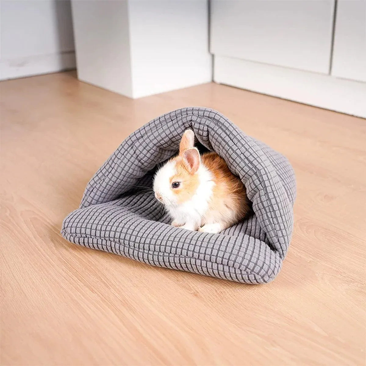 Pet Kennel Sleeping Bag Semi Enclosed Bed for Small Animals Cats and Puppies - Grey