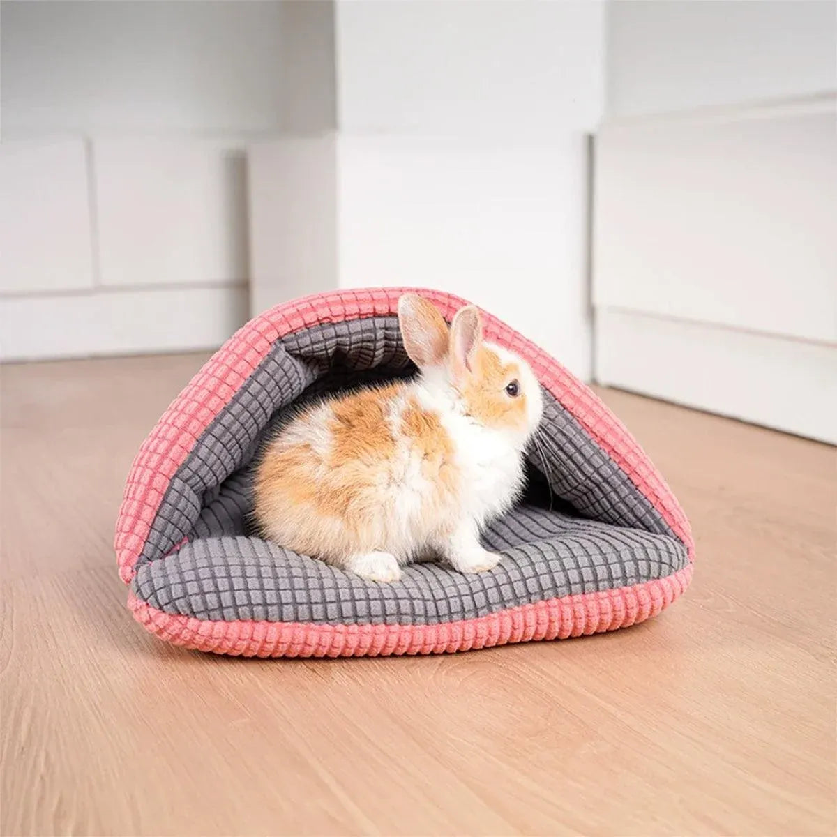 Pet Kennel Sleeping Bag Semi Enclosed Bed for Small Animals Cats and Puppies - Grey