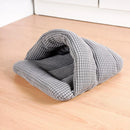 Pet Kennel Sleeping Bag Semi Enclosed Bed for Small Animals Cats and Puppies - Grey