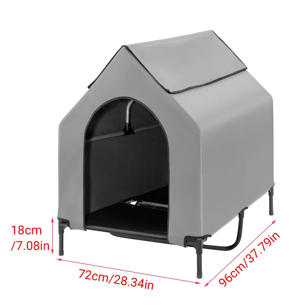 Outdoor Pet Camp Bed with Canopy Large Dogs Mesh Summer Breathable Kennel