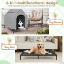 Outdoor Pet Camp Bed with Canopy Large Dogs Mesh Summer Breathable Kennel