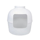 Plastic Pet Kennel Small Dog Cat Litter Box Teddy Villa Easy Clean Hair Guard - White
