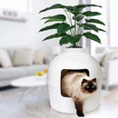Plastic Pet Kennel Small Dog Cat Litter Box Teddy Villa Easy Clean Hair Guard - White