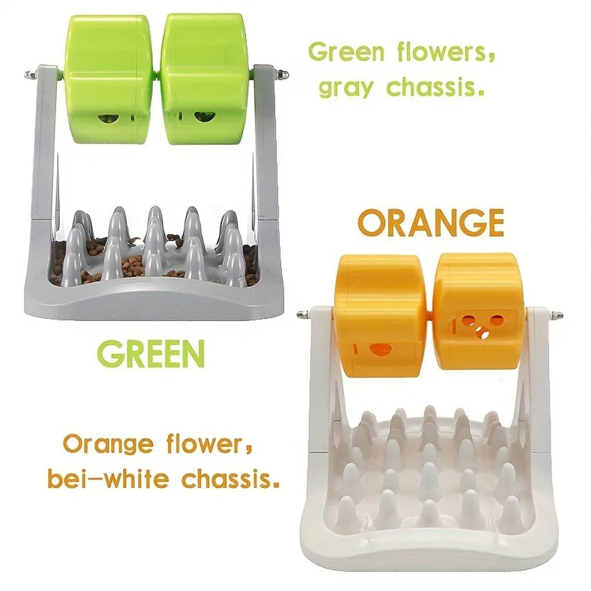 Roller Type Leaky Slow Food Toy Automatic Feeders for Dogs Interactive Playtime - Orange