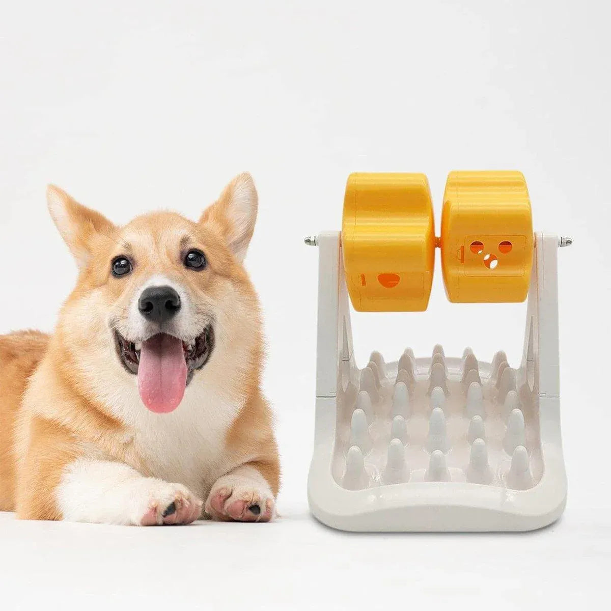 Roller Type Leaky Slow Food Toy Automatic Feeders for Dogs Interactive Playtime - Orange