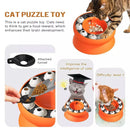 Pet Slow Feeder Interactive Cat Dog Food Dispenser Puzzle Toy for Healthy Eating - Orange