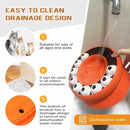 Pet Slow Feeder Interactive Cat Dog Food Dispenser Puzzle Toy for Healthy Eating - Orange