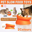 Pet Slow Feeder Interactive Cat Dog Food Dispenser Puzzle Toy for Healthy Eating - Pink
