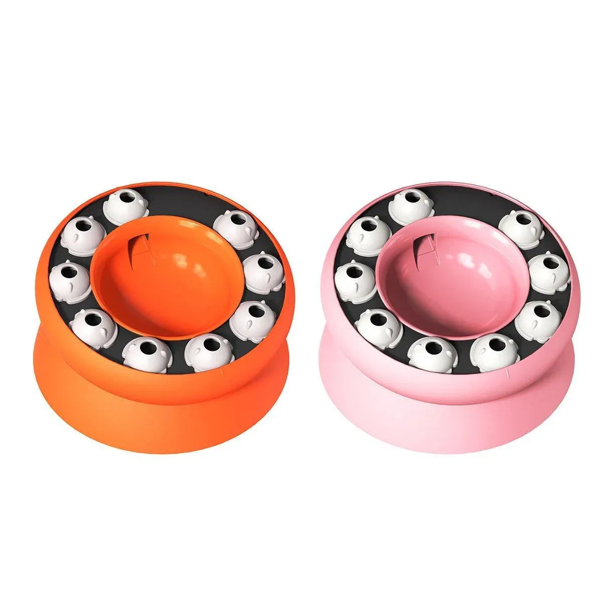 Pet Slow Feeder Interactive Cat Dog Food Dispenser Puzzle Toy for Healthy Eating - Pink
