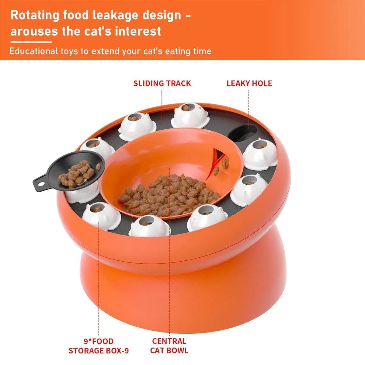 Pet Slow Feeder Interactive Cat Dog Food Dispenser Puzzle Toy for Healthy Eating - Pink