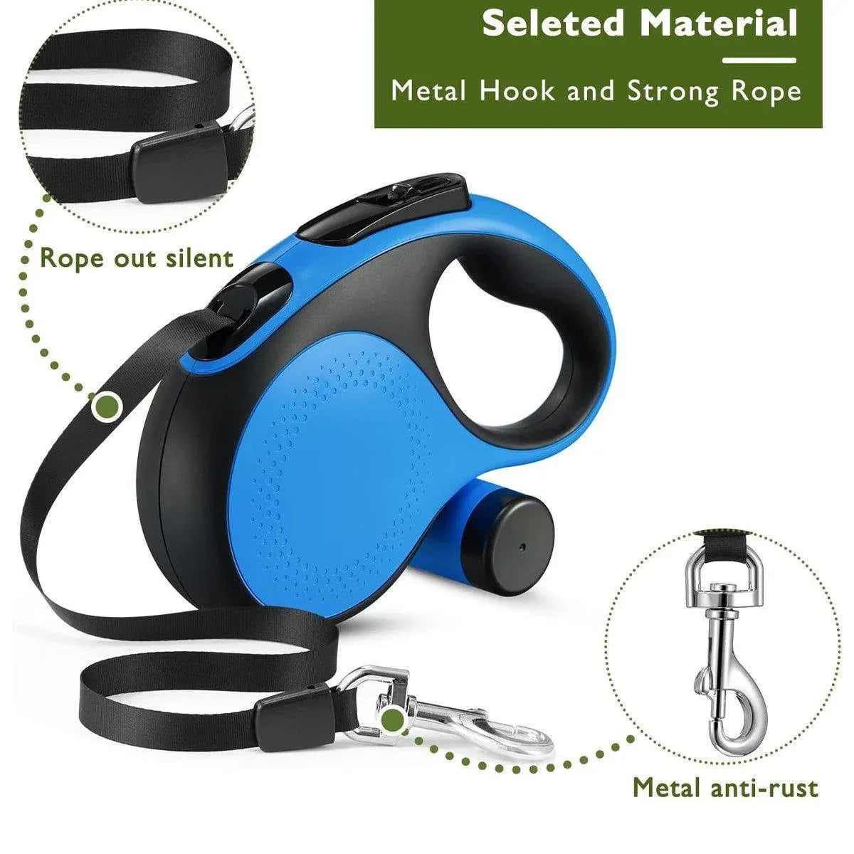 Durable Pet Leash for Small Dogs Adjustable Dog Leash Comfortable Pet Harness - Blue-5M