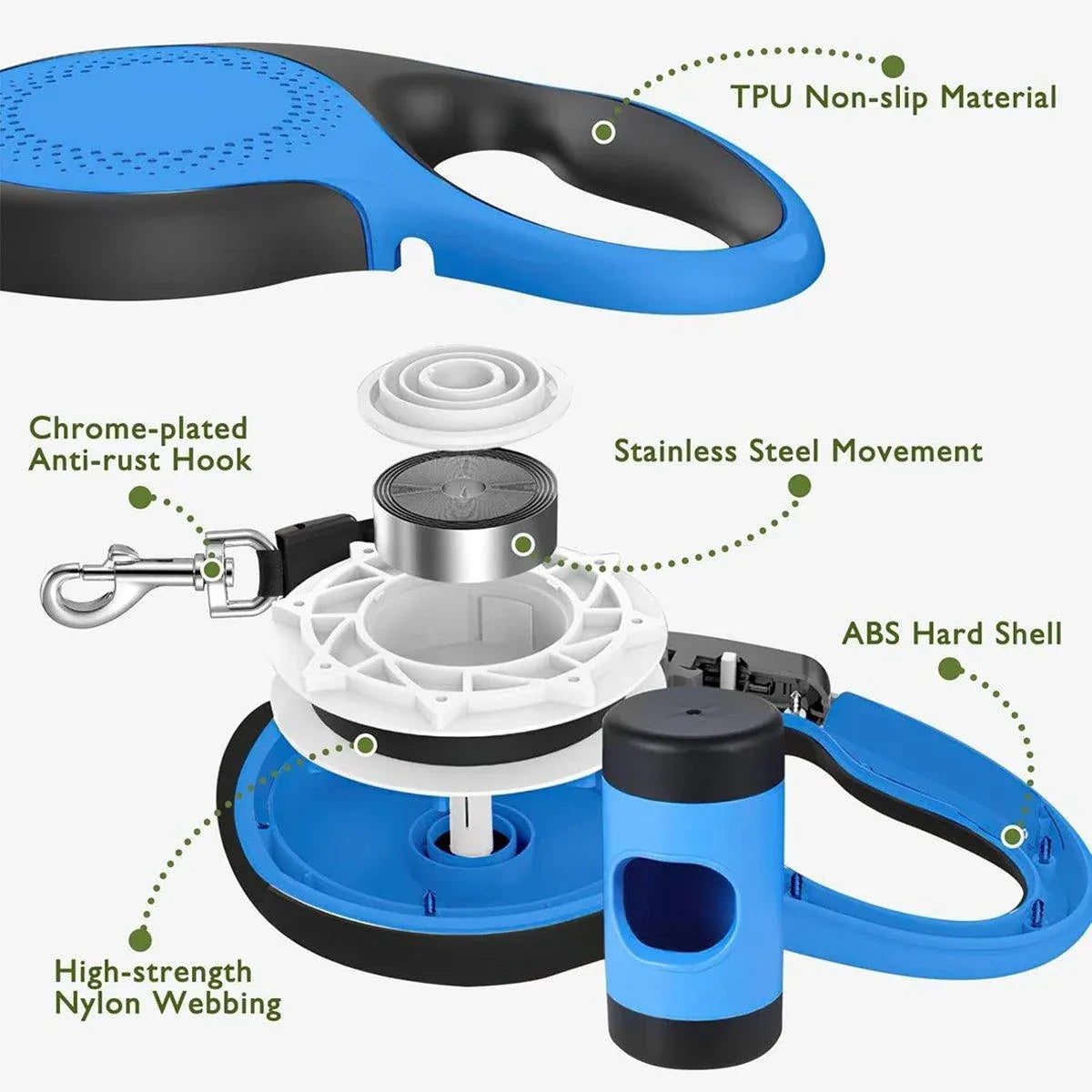 Durable Pet Leash for Small Dogs Adjustable Dog Leash Comfortable Pet Harness - Blue-5M