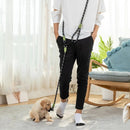 Adjustable Diagonal Dog Walking Leash Hands Free Crossbody Pet Lead Dogs - Khaki