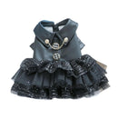 Autumn Winter Pet Dog Cat Dress Faux Leather Sequin Skirt Outfit for Small Dogs - M