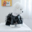 Autumn Winter Pet Dog Cat Dress Faux Leather Sequin Skirt Outfit for Small Dogs - M