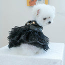 Autumn Winter Pet Dog Cat Dress Faux Leather Sequin Skirt Outfit for Small Dogs - XL