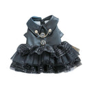 Autumn Winter Pet Dog Cat Dress Faux Leather Sequin Skirt Outfit for Small Dogs - XS