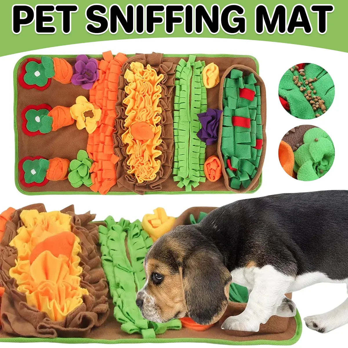 Pet Snuffle Mat Dog Hiding Toy Washable Interactive Puzzle Mat Boredom Relief