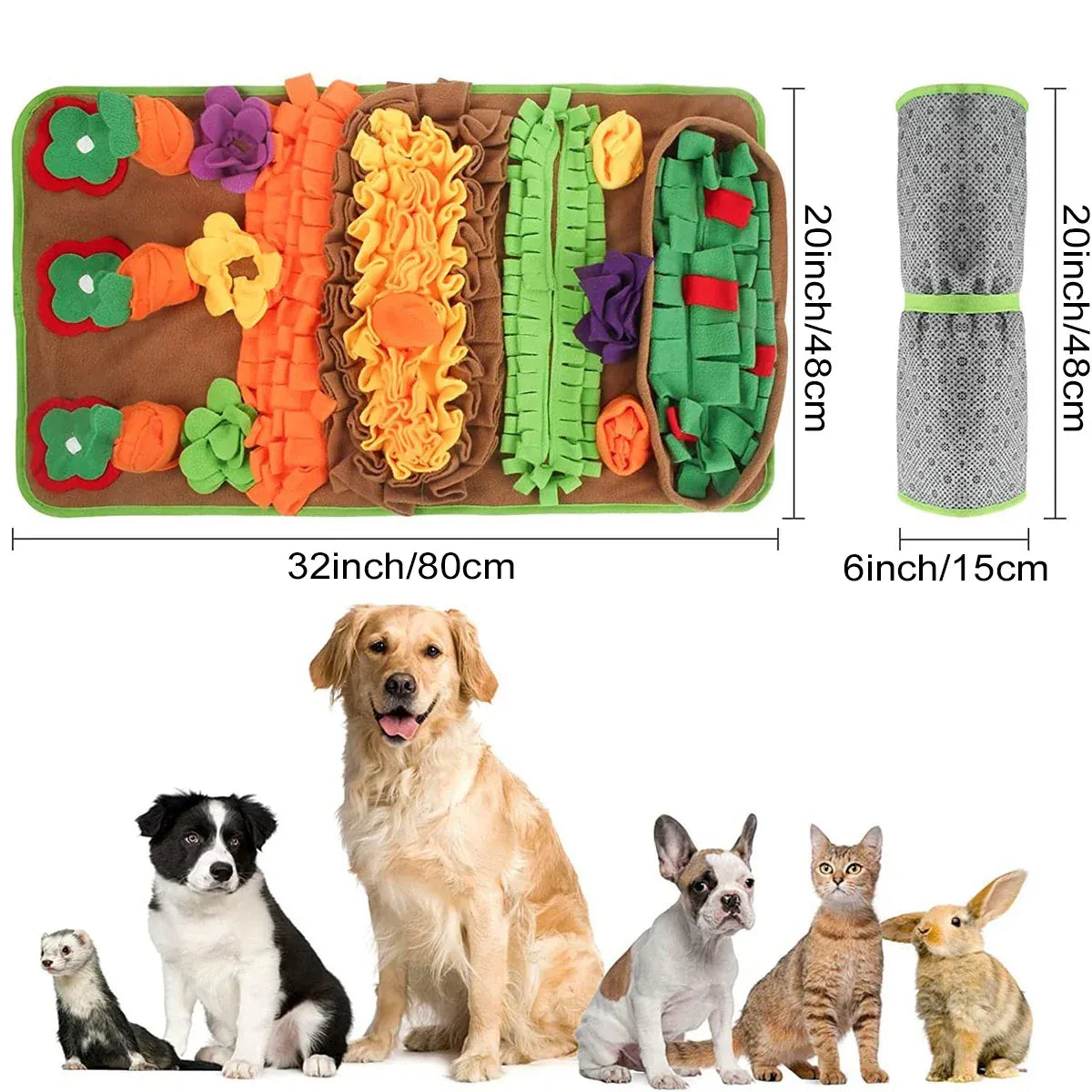 Pet Snuffle Mat Dog Hiding Toy Washable Interactive Puzzle Mat Boredom Relief