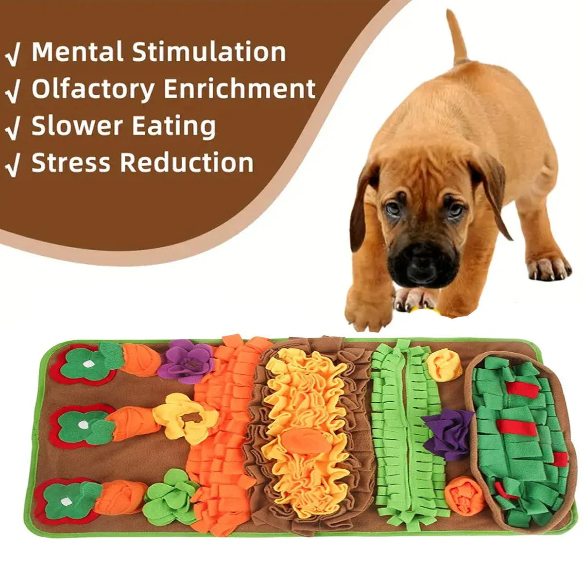 Pet Snuffle Mat Dog Hiding Toy Washable Interactive Puzzle Mat Boredom Relief