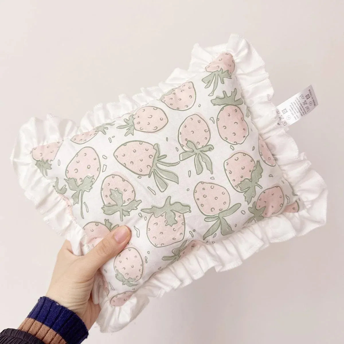 Lace Cat Pillow Soft Pet Cushion for Sleeping Comfortable Kitty Bed Cushion - White Strawberry