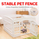 White Indoor Pet Playpen with Gate 91 x 91 x 60 cm - 1 Piece