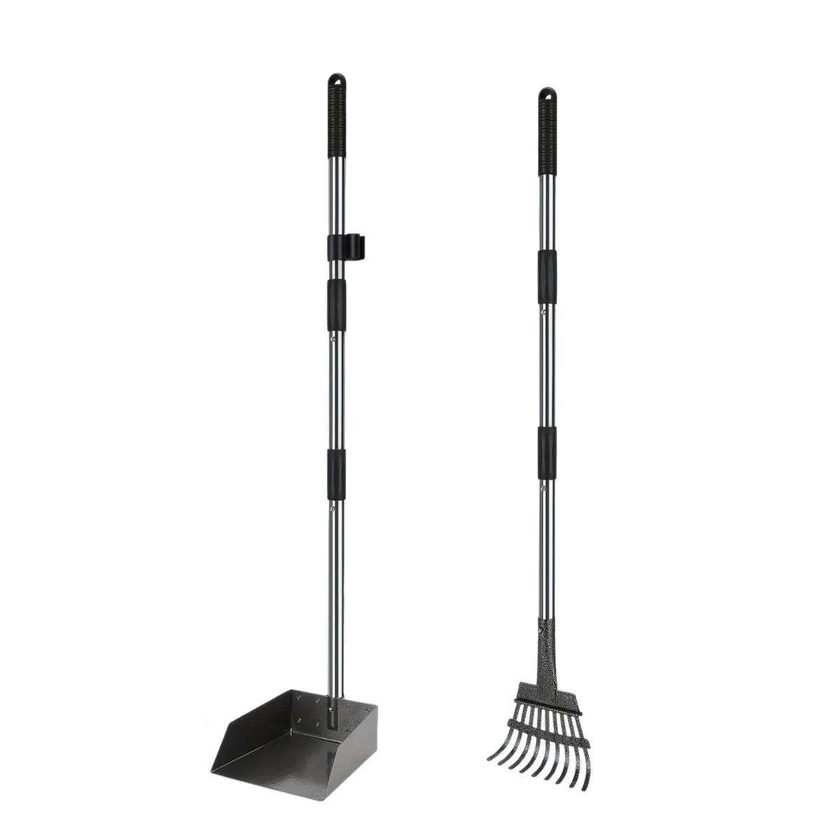 Pet Waste Removal Tool Set Stainless Steel Scooper Rake Shovel Dustpan Outdoors