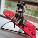 Pet Rocking Chair for Dogs Cats Foldable Pet Bed Portable Sleeping Lounger Chair - Red