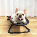 Pet Rocking Chair for Dogs Cats Foldable Pet Bed Portable Sleeping Lounger Chair - Red