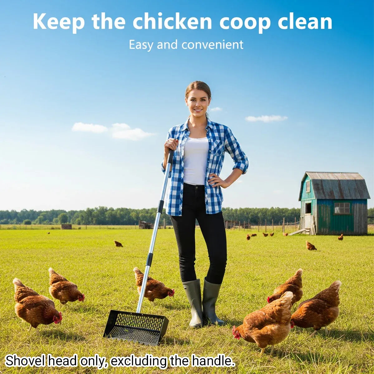 Chicken Coop Cleaning Shovel Head Metal Litter Scoop Sifter Garden Tool