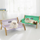 Pet Striped Lounge Bed Pet Nest Soft Cushion Washable Anti Slip Comfortable - Green