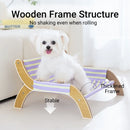 Pet Striped Lounge Bed Pet Nest Soft Cushion Washable Anti Slip Comfortable - Green