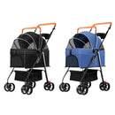 Foldable 2 in 1 Pet Stroller for Outdoor Travel Outing Lightweight Pet Carrier - Blue