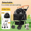 Foldable 2 in 1 Pet Stroller for Outdoor Travel Outing Lightweight Pet Carrier - Blue