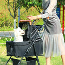 Foldable 2 in 1 Pet Stroller for Outdoor Travel Outing Lightweight Pet Carrier - Blue