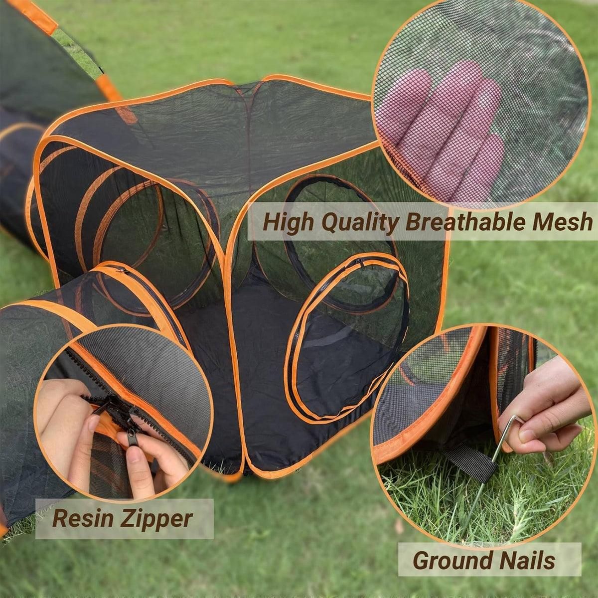 4pcs Outdoor Pet Enclosure Dog Cat Folding Tunnel Italian Combination Tent