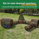 6pcs Outdoor Pet Play Tunnel Folding Cat and Dog Pen Playpen for Pets Indoor