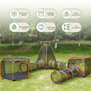 6pcs Outdoor Pet Play Tunnel Folding Cat and Dog Pen Playpen for Pets Indoor