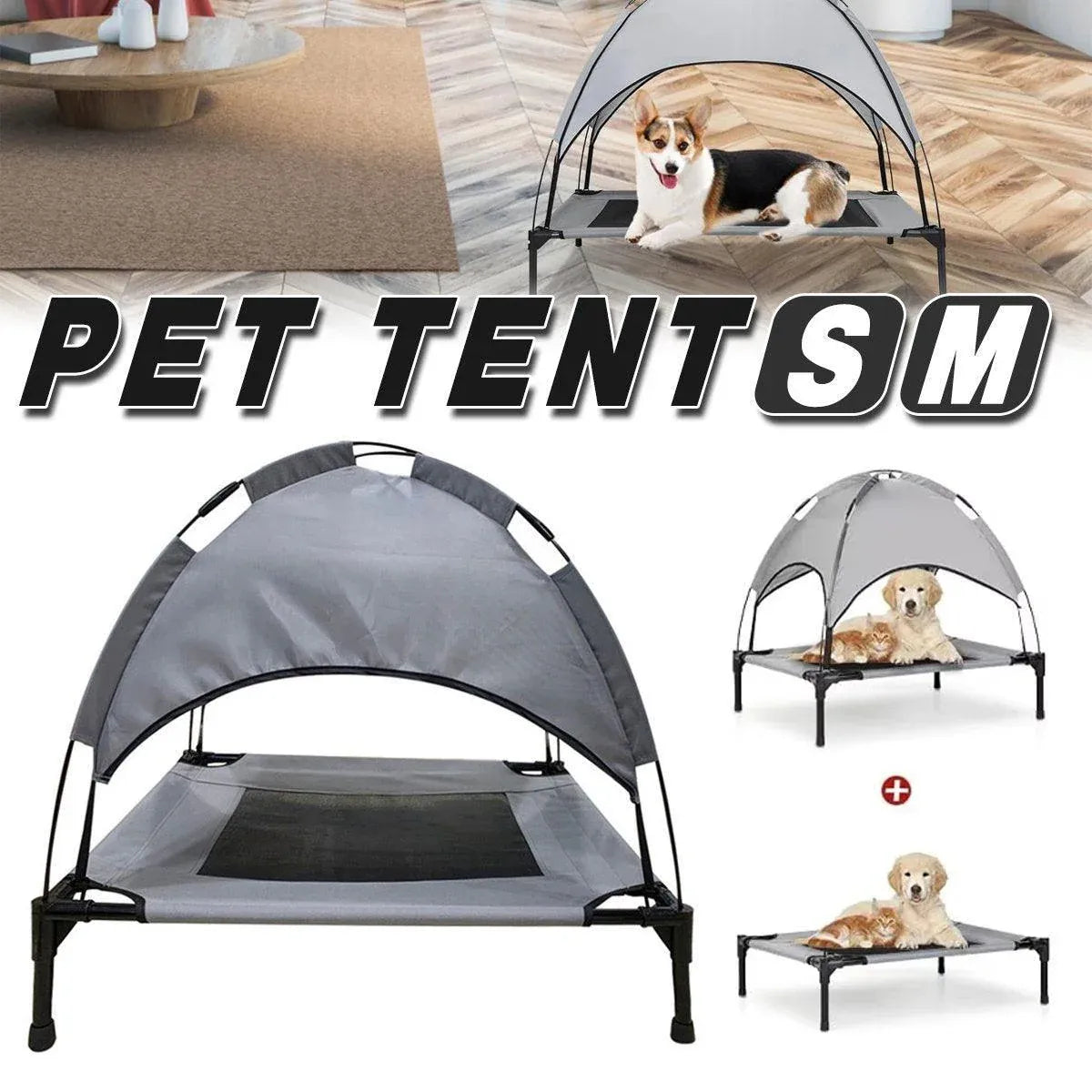 Portable Pet Travel Tent Foldable Dog Cat Camping Shelter Outdoor Summer Nest - S