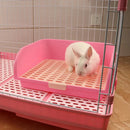 Large Rabbit Litter Box Drawer Corner Toilet for Chinchillas Hamsters Small Pets - Beige