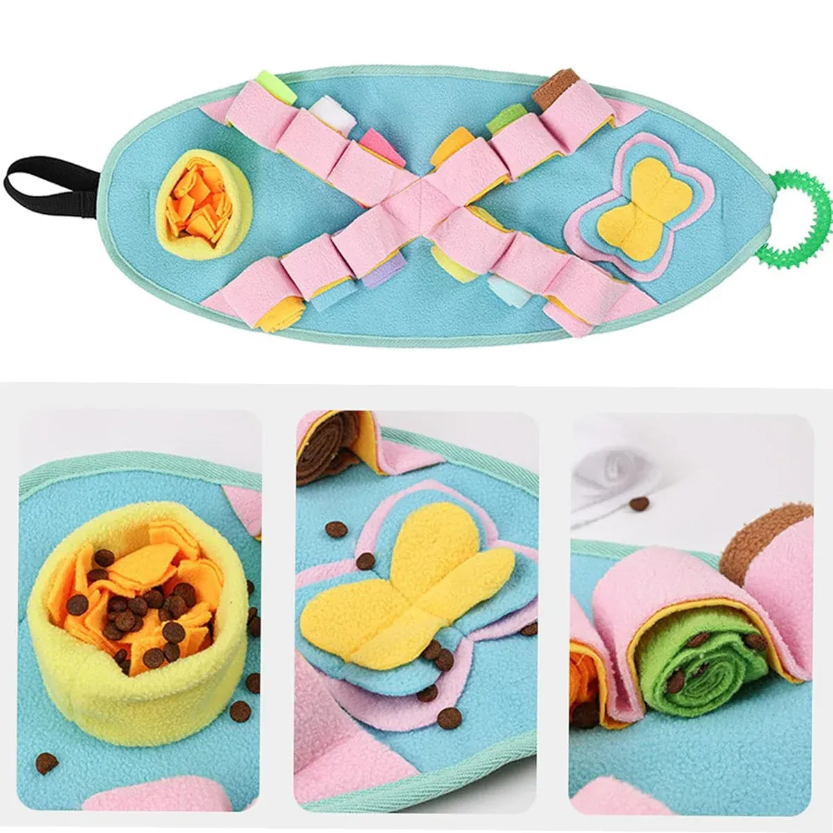 Interactive Dog Snuffle Mat Puzzle Toy Training Pad for Smell and Feeding